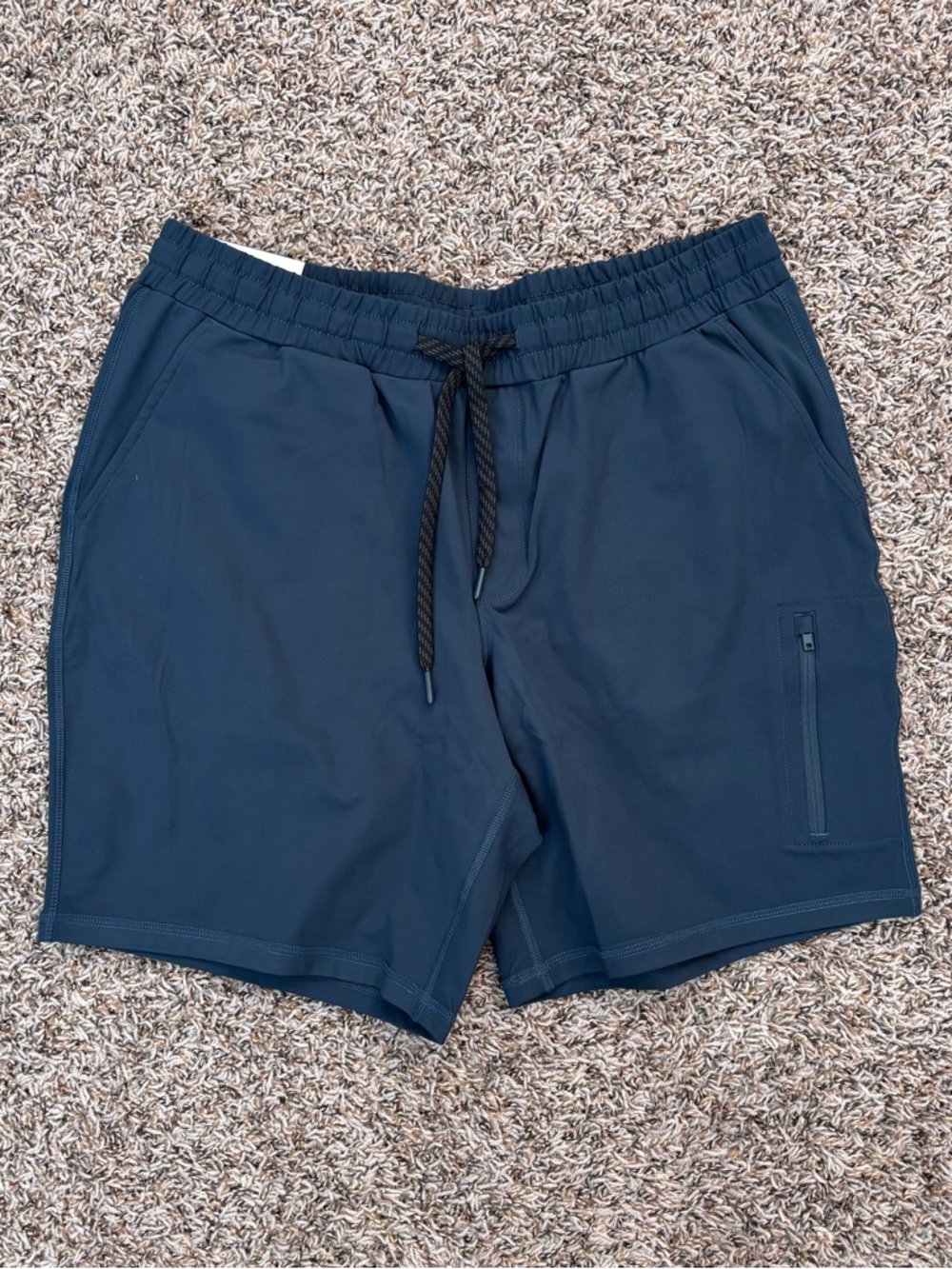 Mondetta Men's Athletic Shorts in Navy Blue with Black Drawstring